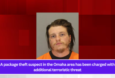 A package theft suspect in the Omaha area has been charged with additional terroristic threat