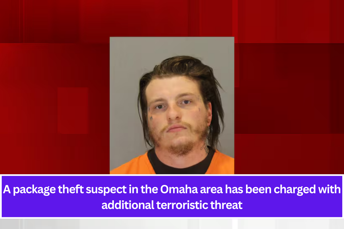 A package theft suspect in the Omaha area has been charged with additional terroristic threat