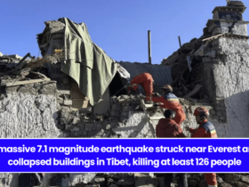 A massive 7.1 magnitude earthquake struck near Everest and collapsed buildings in Tibet, killing at least 126 people