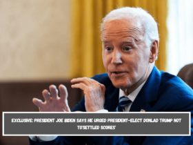 Exclusive President Joe Biden says he urged President-elect Donlad Trump not to'settled scores'