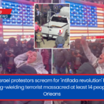 NYC anti-Israel protestors scream for 'intifada revolution' hours after an ISIS flag-wielding terrorist massacred at least 14 people in New Orleans