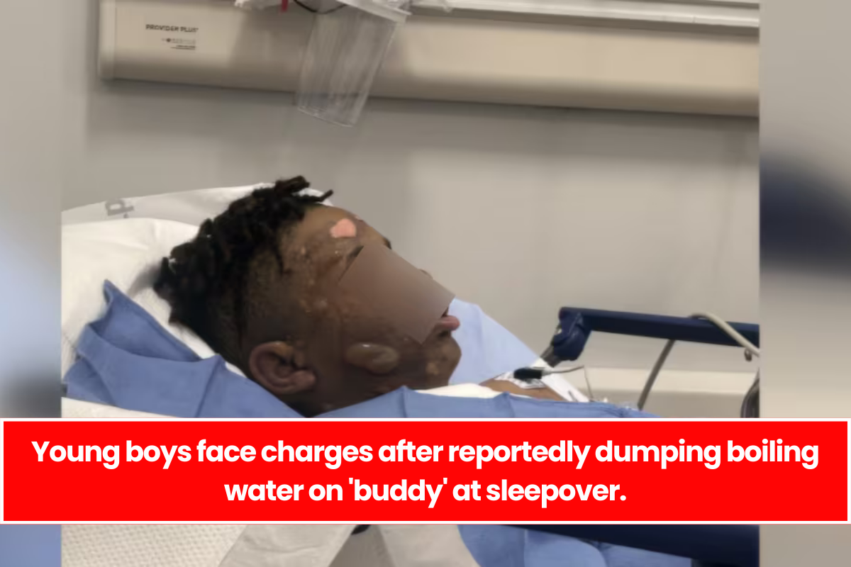 Young boys face charges after reportedly dumping boiling water on 'buddy' at sleepover.