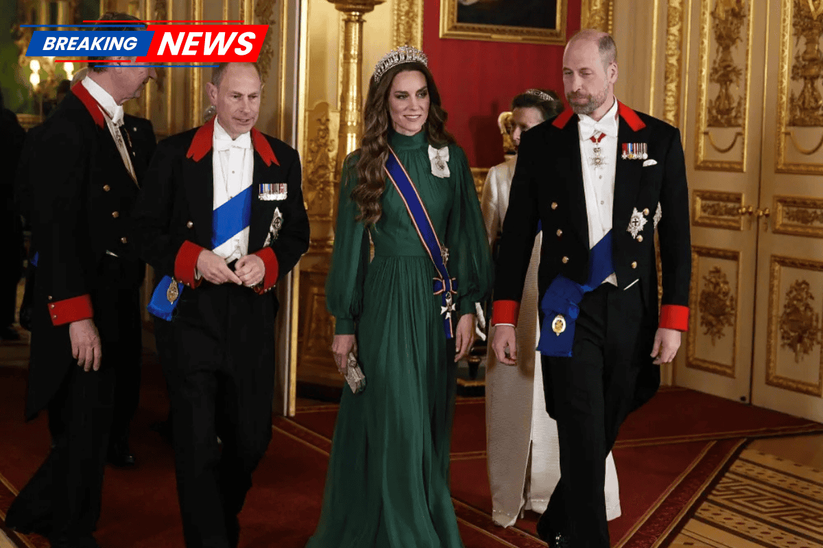 Kate Middleton Looks Regal in the First Tiara of 2026 as She Dons Lover's Knot for State Banquet at Windsor
