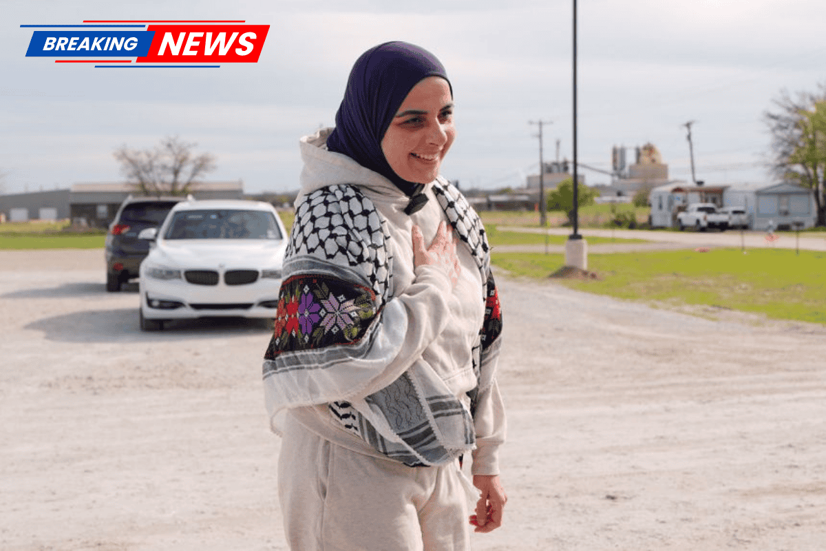 A Palestinian protester held in immigration detention for more than a year has been released